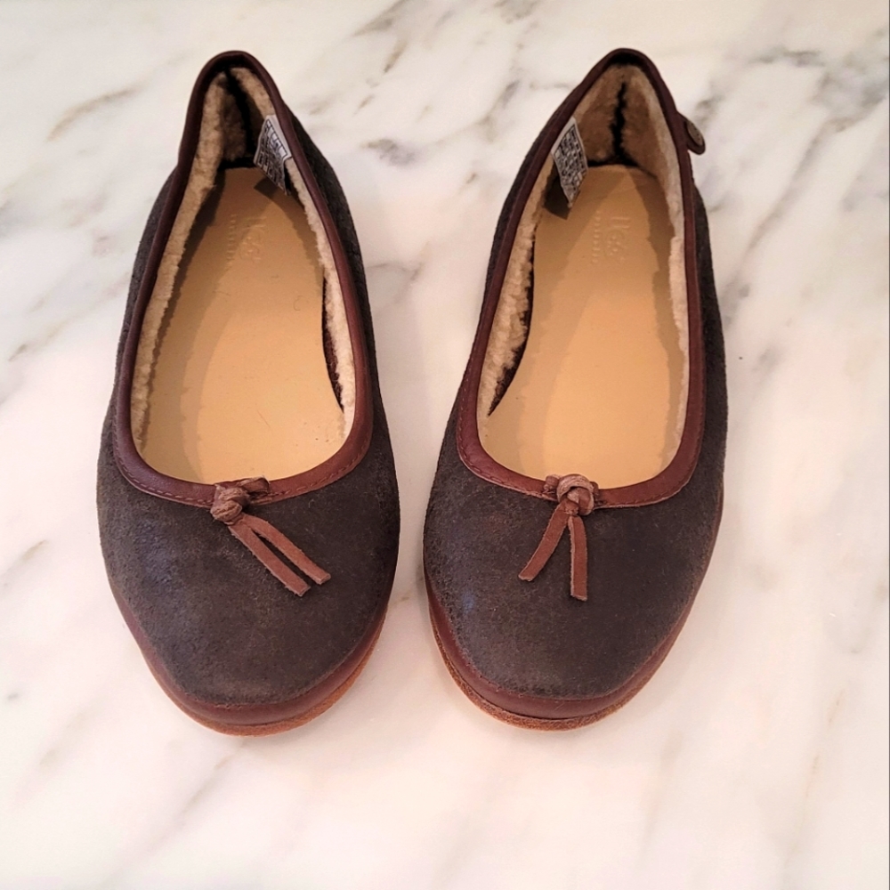 New UGG Antoinette Ballet Flat Shearling Lining.
